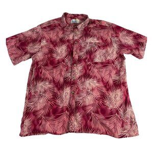 Angelica Men's Short Sleeve Hawaiian Shirt XL Red 100% Cotton Made In U.S.A